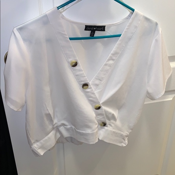 Derek Heart Tops - White crop top